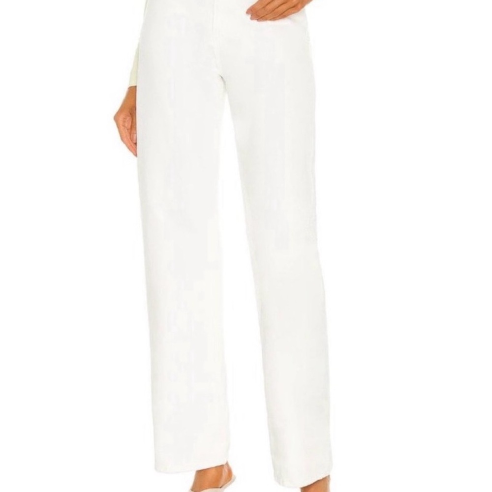 ROLLA'S High Rise White Straight Leg Jeans